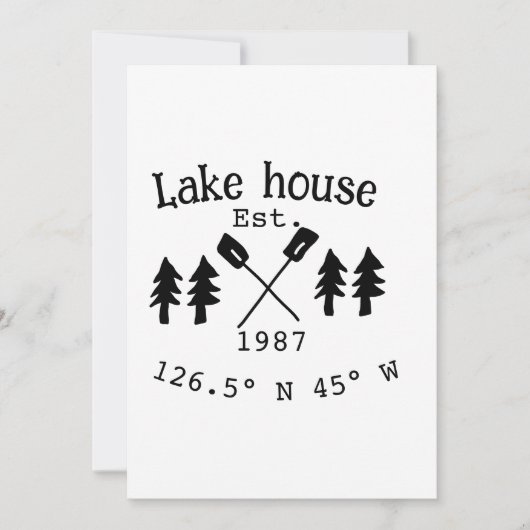 Het huis aan het meer. Datum jaar aangepaste coörd Kaart (Voorkant)