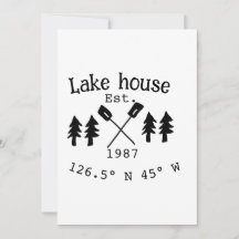 Het huis aan het meer. Datum jaar aangepaste coörd