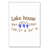 Het huis aan het meer. Datum jaar aangepaste coörd Kaart (Achterkant)