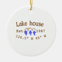 Het huis aan het meer. Datum jaar aangepaste coörd