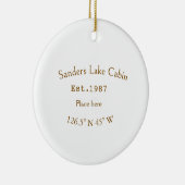 Het huis aan het meer. Datum jaar aangepaste coörd Keramisch Ornament (Rechts)