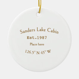 Het huis aan het meer. Datum jaar aangepaste coörd Keramisch Ornament