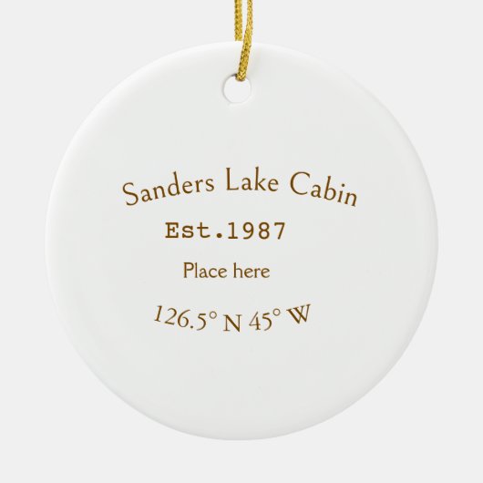 Het huis aan het meer. Datum jaar aangepaste coörd Keramisch Ornament (Voorkant)