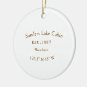 Het huis aan het meer. Datum jaar aangepaste coörd Keramisch Ornament (Links)