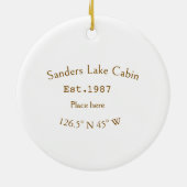 Het huis aan het meer. Datum jaar aangepaste coörd Keramisch Ornament (Achterkant)