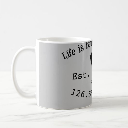 Het huis aan het meer. Datum jaar aangepaste coörd Koffiemok (Links)