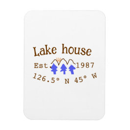 Het huis aan het meer. Datum jaar aangepaste coörd Magneet