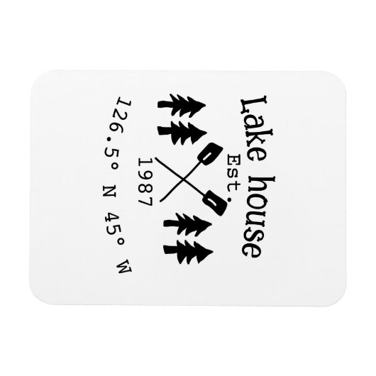 Het huis aan het meer. Datum jaar aangepaste coörd Magneet (Horizontaal)