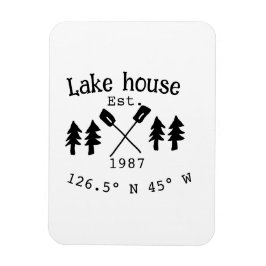 Het huis aan het meer. Datum jaar aangepaste coörd Magneet