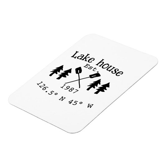 Het huis aan het meer. Datum jaar aangepaste coörd Magneet (Linkerzijde)