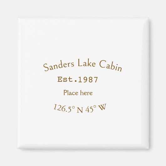 Het huis aan het meer. Datum jaar aangepaste coörd Magneet (Voorkant)