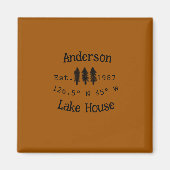 Het huis aan het meer. Datum jaar aangepaste coörd Magneet (Voorkant)