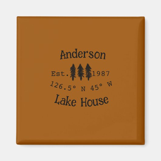 Het huis aan het meer. Datum jaar aangepaste coörd Magneet (Voorkant)