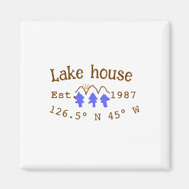 Het huis aan het meer. Datum jaar aangepaste coörd Magneet