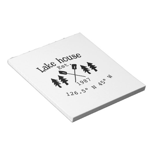 Het huis aan het meer. Datum jaar aangepaste coörd Notitieblok (Schuin)