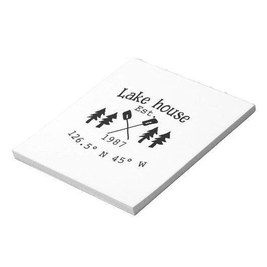 Het huis aan het meer. Datum jaar aangepaste coörd Notitieblok (Linkerzijde)