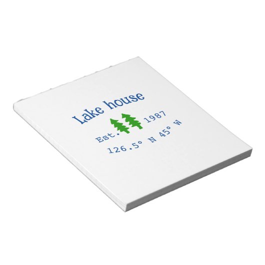 Het huis aan het meer. Datum jaar aangepaste coörd Notitieblok (Schuin)