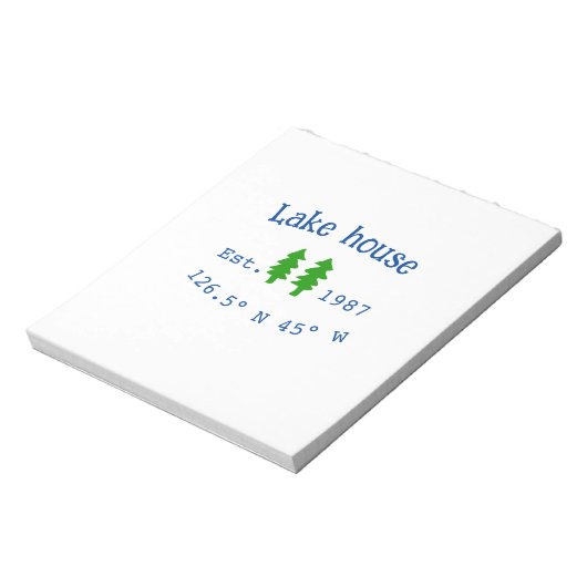 Het huis aan het meer. Datum jaar aangepaste coörd Notitieblok (Linkerzijde)