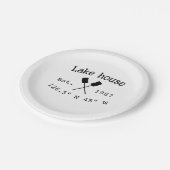 Het huis aan het meer. Datum jaar aangepaste coörd Papieren Bordje (Gekanteld)