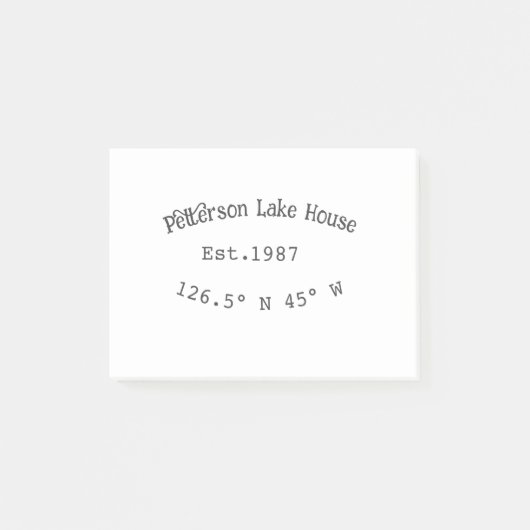 Het huis aan het meer. Datum jaar aangepaste coörd Post-it® Notes (Voorkant)