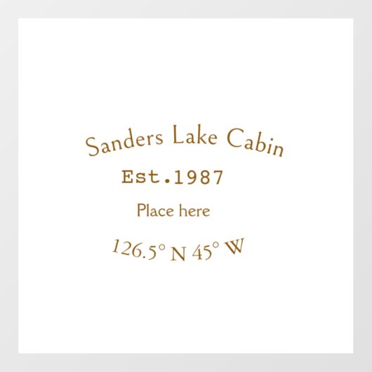 Het huis aan het meer. Datum jaar aangepaste coörd Raamsticker (Vel)