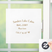 Het huis aan het meer. Datum jaar aangepaste coörd Raamsticker (Huis)