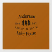 Het huis aan het meer. Datum jaar aangepaste coörd Raamsticker (Vel)