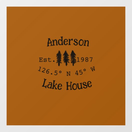 Het huis aan het meer. Datum jaar aangepaste coörd Raamsticker (Vel)