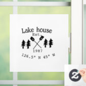 Het huis aan het meer. Datum jaar aangepaste coörd Raamsticker (Huis)