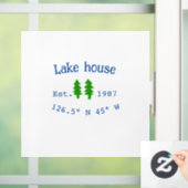 Het huis aan het meer. Datum jaar aangepaste coörd Raamsticker (Huis)
