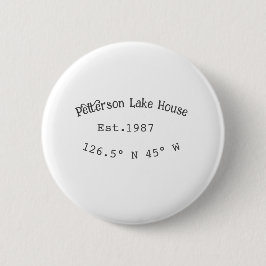 Het huis aan het meer. Datum jaar aangepaste coörd Ronde Button 5,7 Cm