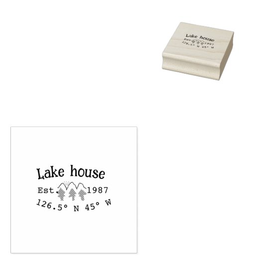 Het huis aan het meer. Datum jaar aangepaste coörd Rubberstempel (Gestempeld)