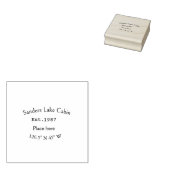 Het huis aan het meer. Datum jaar aangepaste coörd Rubberstempel (Gestempeld)