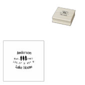 Het huis aan het meer. Datum jaar aangepaste coörd Rubberstempel (Gestempeld)