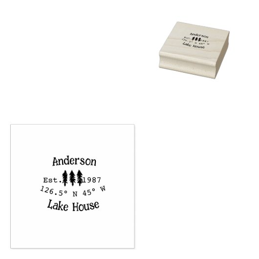 Het huis aan het meer. Datum jaar aangepaste coörd Rubberstempel (Gestempeld)