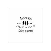 Het huis aan het meer. Datum jaar aangepaste coörd Rubberstempel (Afrduk)