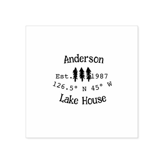 Het huis aan het meer. Datum jaar aangepaste coörd Rubberstempel (Afrduk)