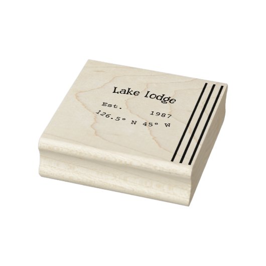 Het huis aan het meer. Datum jaar aangepaste coörd Rubberstempel (Stempel)