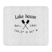 Het huis aan het meer. Datum jaar aangepaste coörd Snijplank (Voorkant)