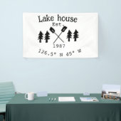 Het huis aan het meer. Datum jaar aangepaste coörd Spandoek (Beurs)