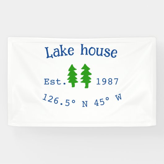Het huis aan het meer. Datum jaar aangepaste coörd Spandoek (Horizontaal)