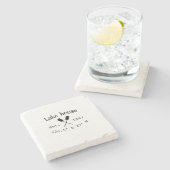 Het huis aan het meer. Datum jaar aangepaste coörd Stenen Onderzetter (Zijkant)