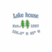 Het huis aan het meer. Datum jaar aangepaste coörd Sticker (Voorkant)