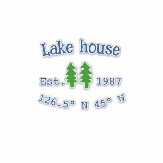 Het huis aan het meer. Datum jaar aangepaste coörd Sticker (Voorkant)
