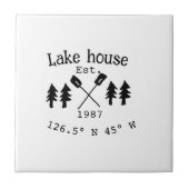 Het huis aan het meer. Datum jaar aangepaste coörd Tegeltje (Voorkant)