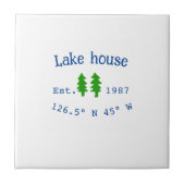Het huis aan het meer. Datum jaar aangepaste coörd Tegeltje (Voorkant)