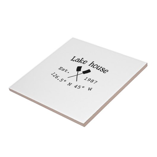 Het huis aan het meer. Datum jaar aangepaste coörd Tegeltje (Zijkant)