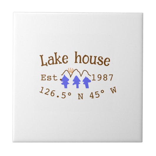 Het huis aan het meer. Datum jaar aangepaste coörd Tegeltje (Voorkant)