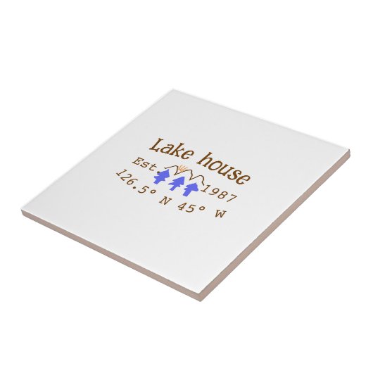 Het huis aan het meer. Datum jaar aangepaste coörd Tegeltje (Zijkant)