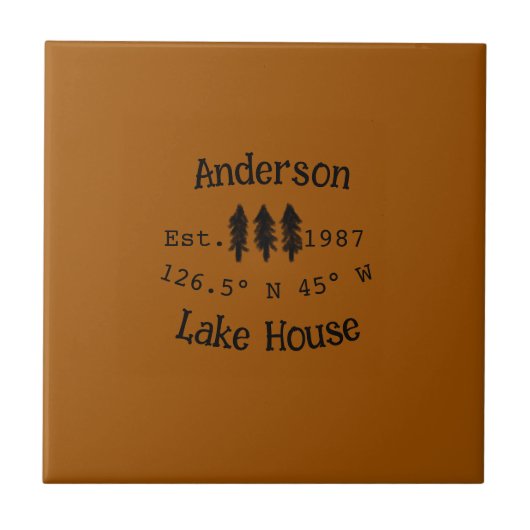 Het huis aan het meer. Datum jaar aangepaste coörd Tegeltje (Voorkant)